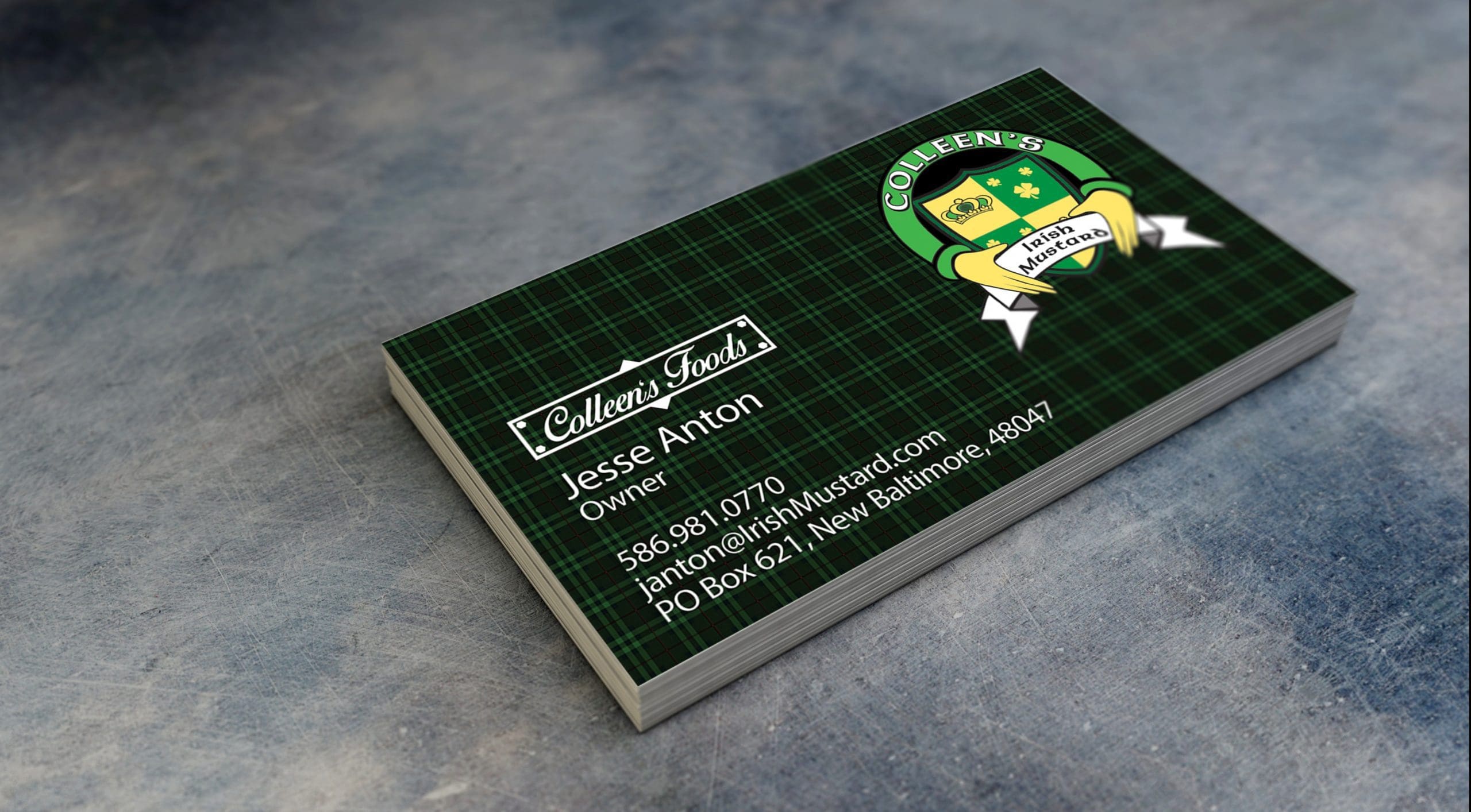 Colleens Mustard - Business Card Mockup 2