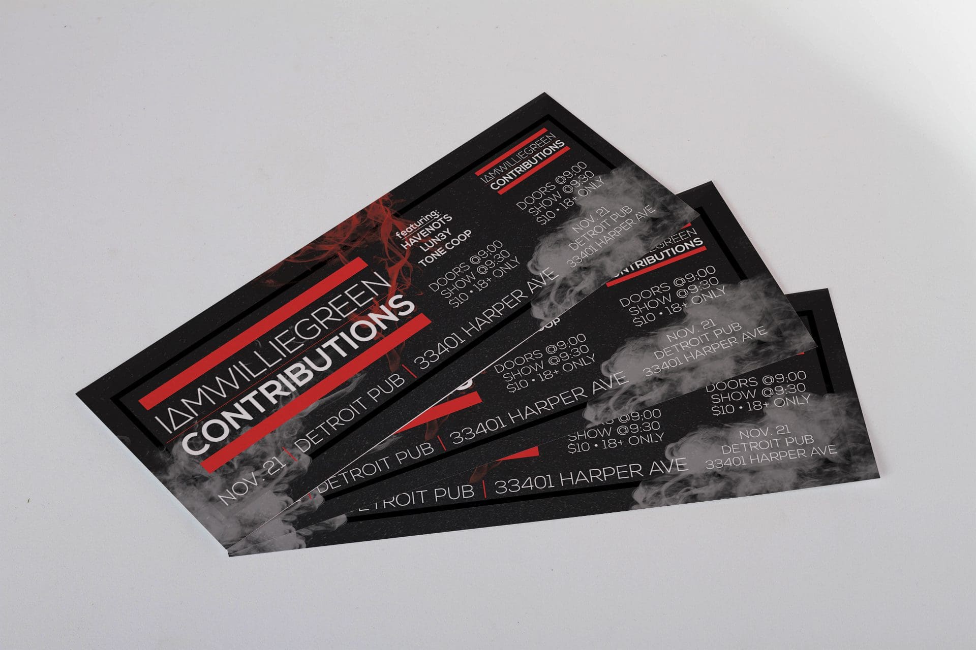 Detroit Pub - Event Tickets with Stub Mockup 02