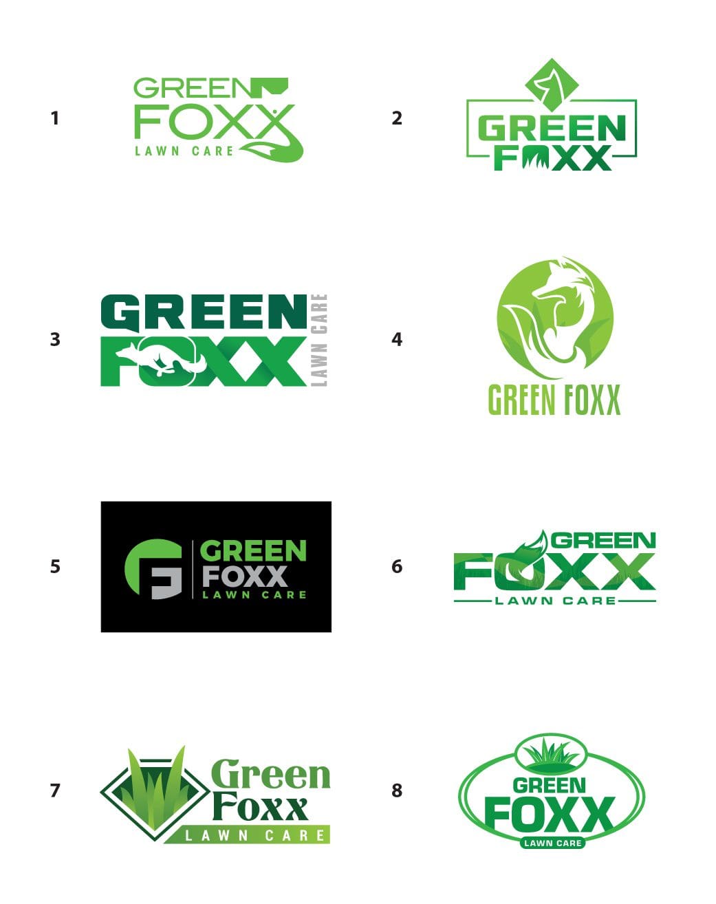 Green Foxx Lawn Care Logo - Concepts
