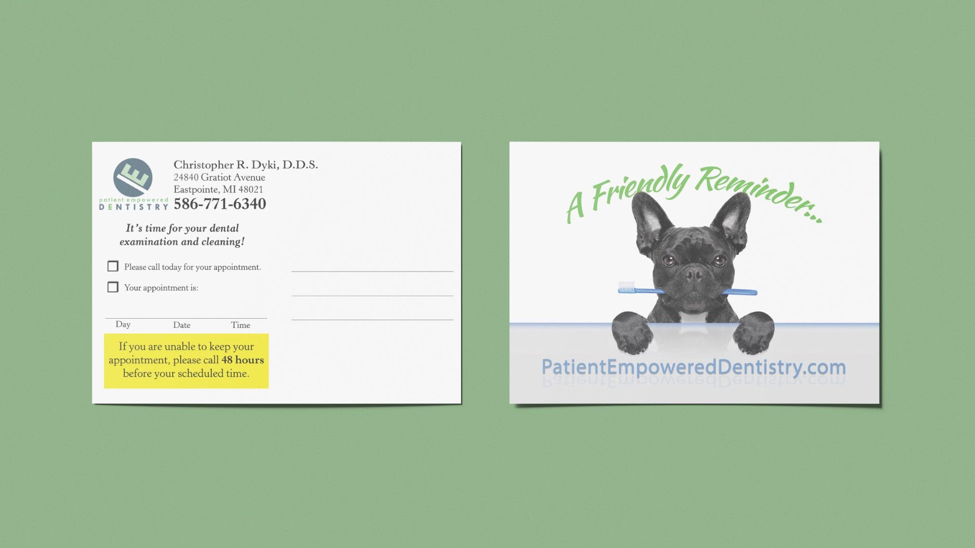 Patient Empowered Dentistry - Reminder Postcard Mockup 03