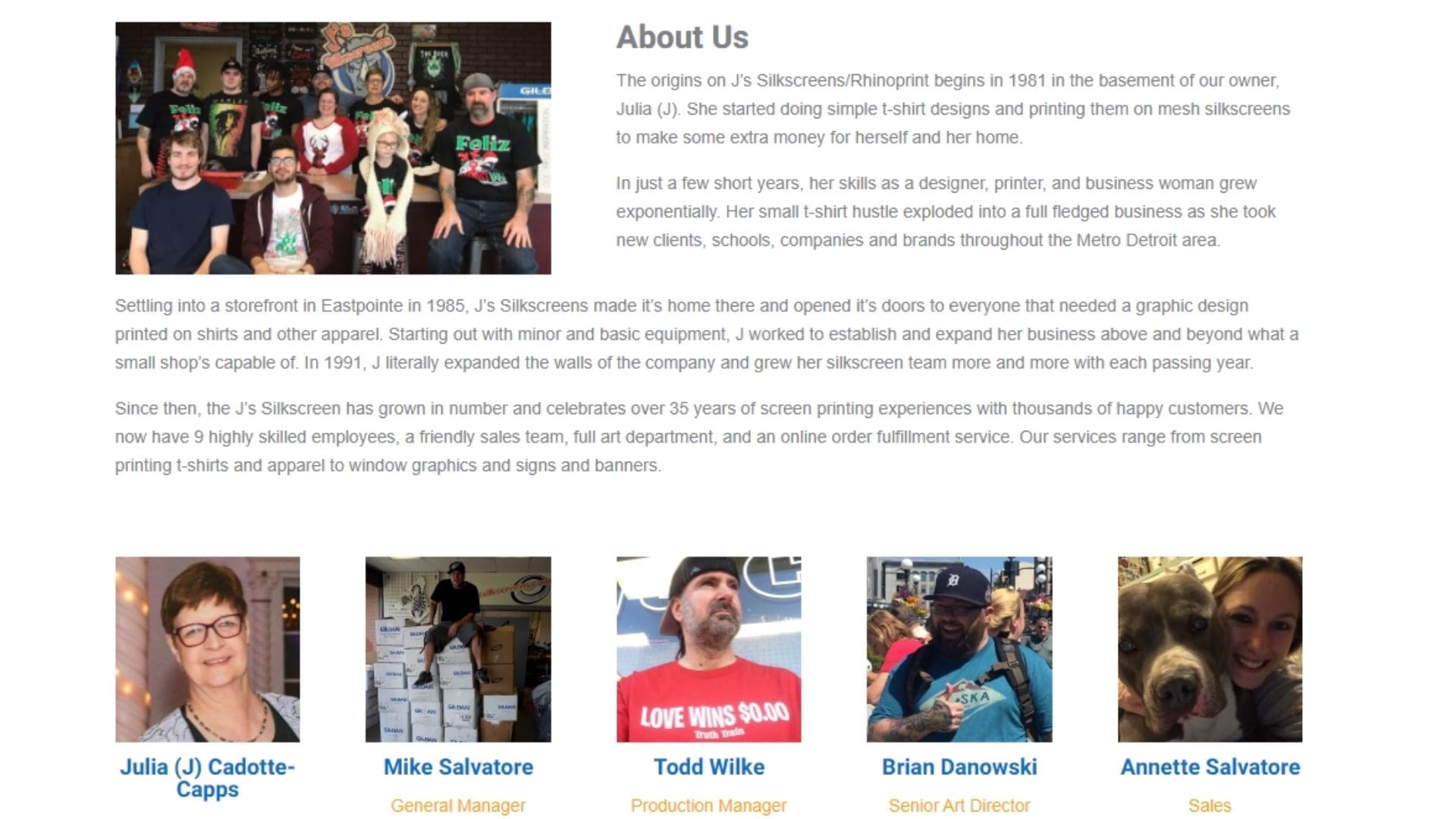 Js Silkscreens Eastpointe - Staff Bio