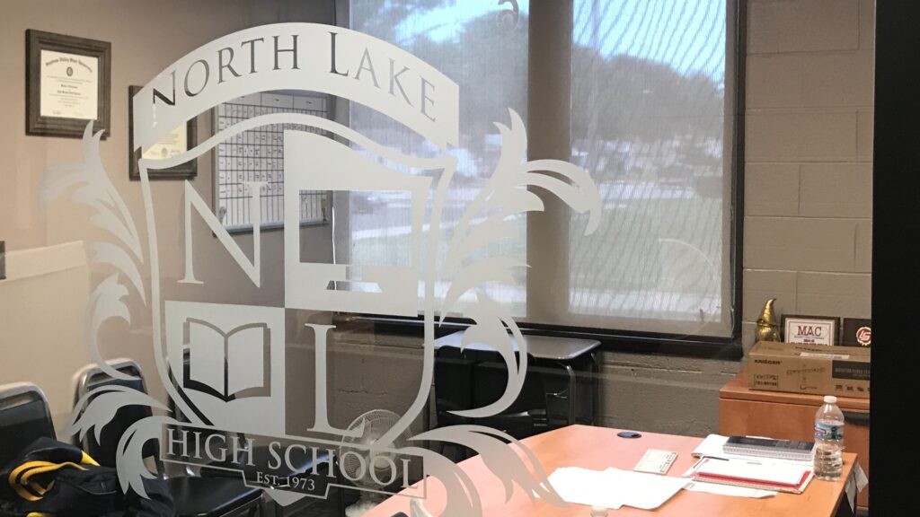 Frosted Vinyl Window Logo 2