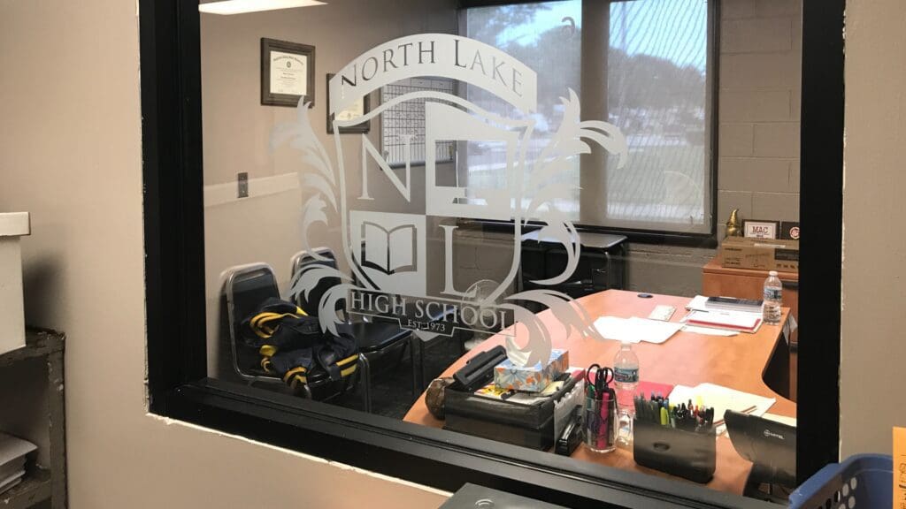 Frosted Vinyl Window Logo 4