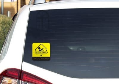 Fusion Marketing What Are Business Stickers and Why Are They Useful in Advertising Falling Down Beer Co Sticker