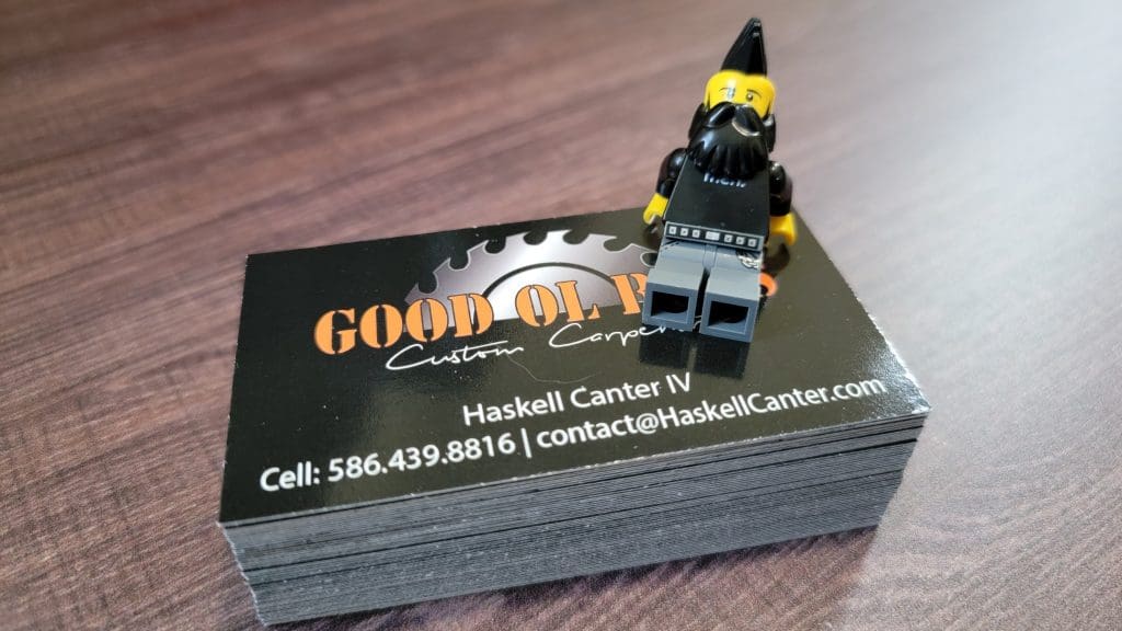 Black and orange business cards