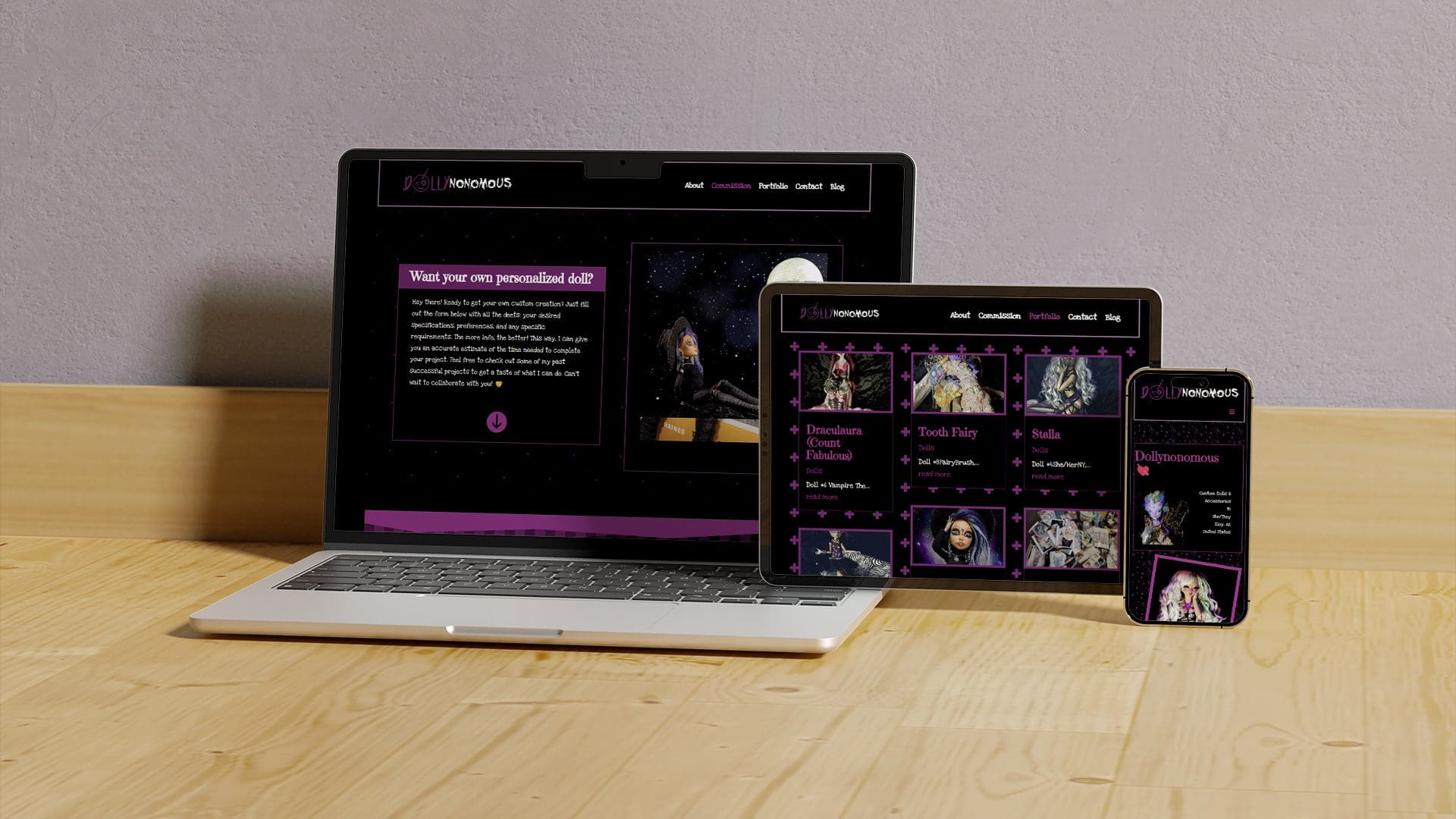 Dollynonomous Website Design Website Mockup Dollynonomous Website Design Responsive Mockup 2