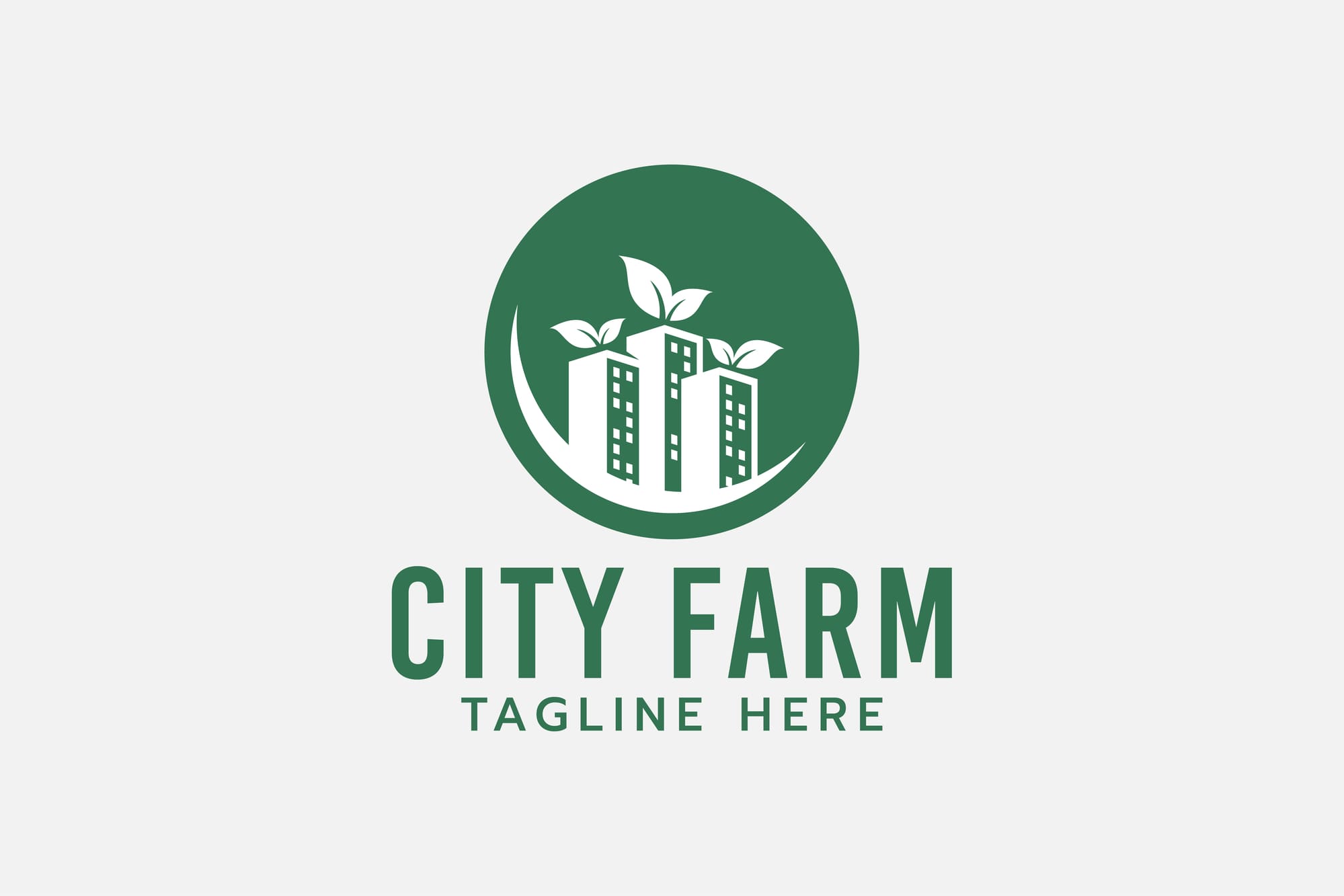 urban farm logo with a combination of buildings, city scape, an urban farm logo with a combination of buildings, city scape, an