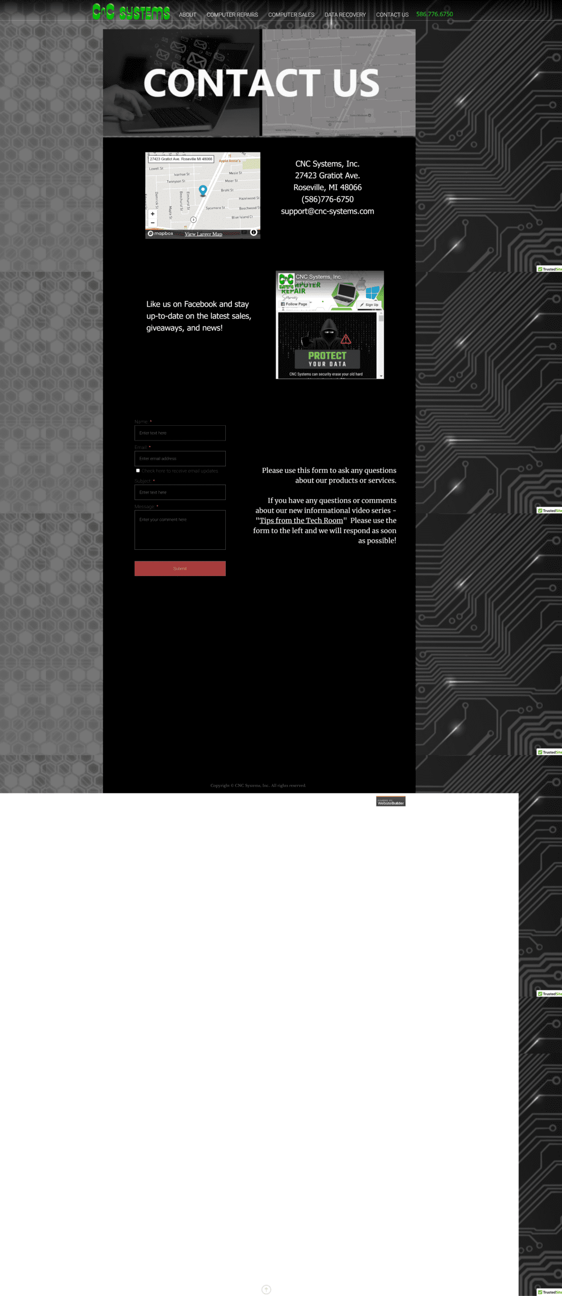 CNC Systems Contact Us Old