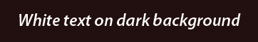 White text on dark background